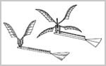 The monoplane had a stretched rubber band, whereas the biplane had a more modern twisted rubber band motor.